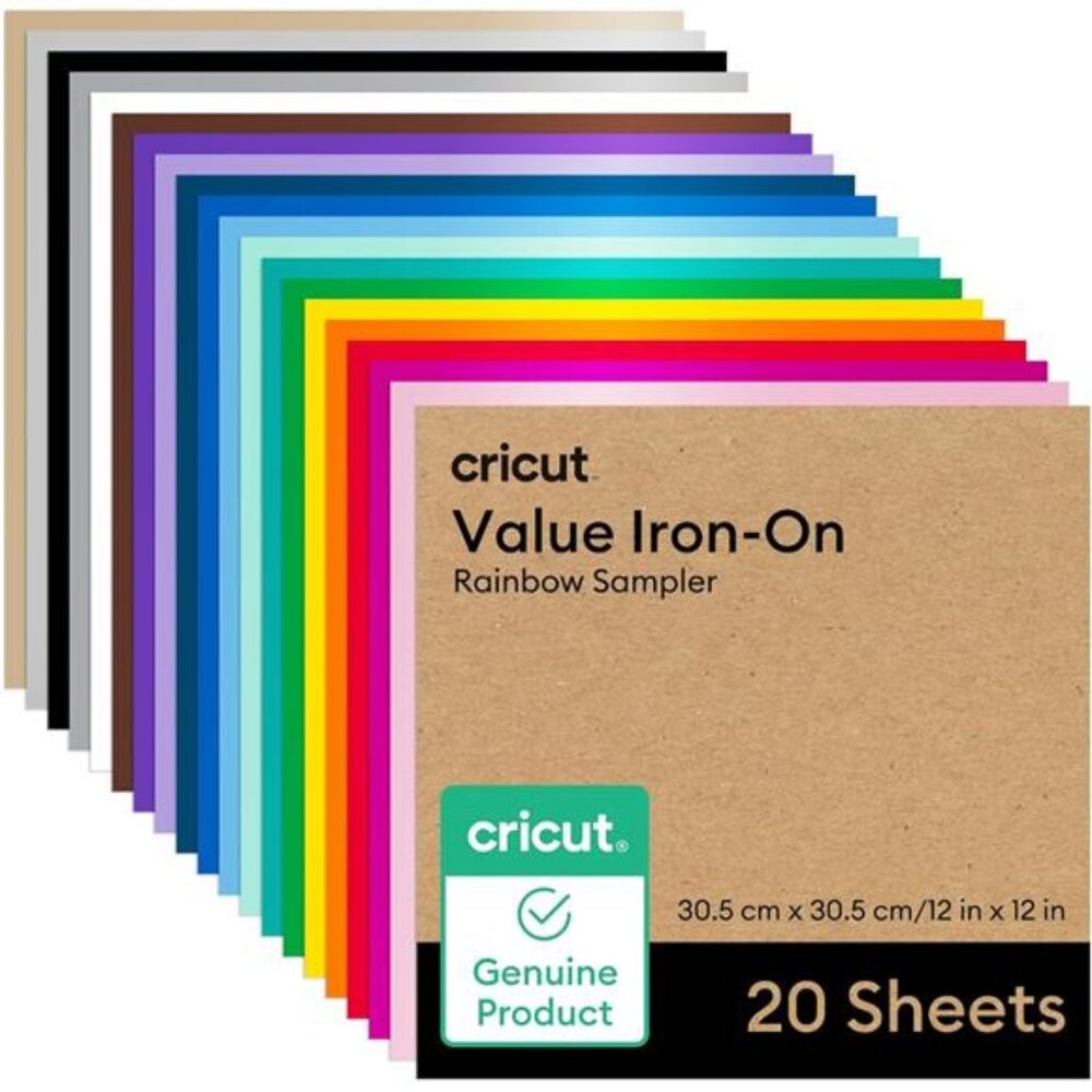 Value Iron-On, Rainbow Sampler - 12 in x 12 in (20 ct)- HTV Heat Transfer Vinyl